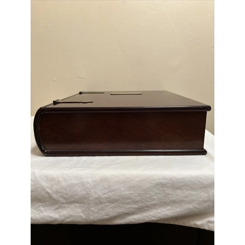 VTG 1991 The Bombay Company Book Box Mahogany Wood Hinged Large 14x11.5x3.5
